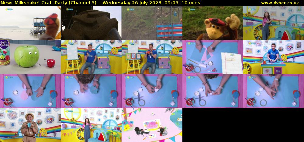 Milkshake! Craft Party (Channel 5) Wednesday 26 July 2023 09:05 - 09:15