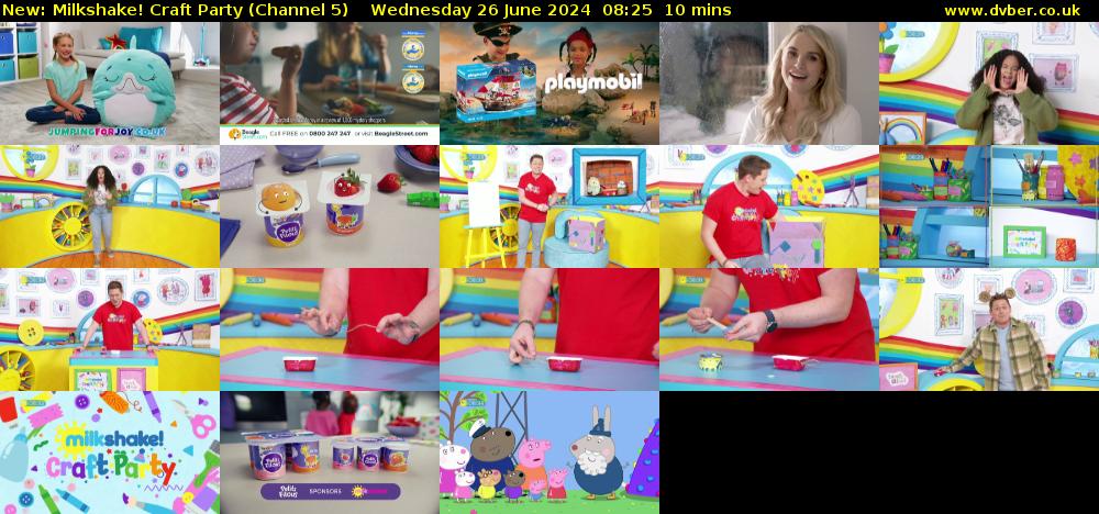 Milkshake! Craft Party (Channel 5) Wednesday 26 June 2024 08:25 - 08:35