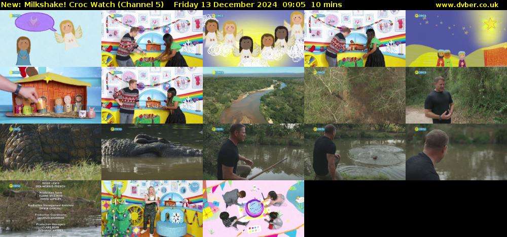 Milkshake! Croc Watch (Channel 5) Friday 13 December 2024 09:05 - 09:15