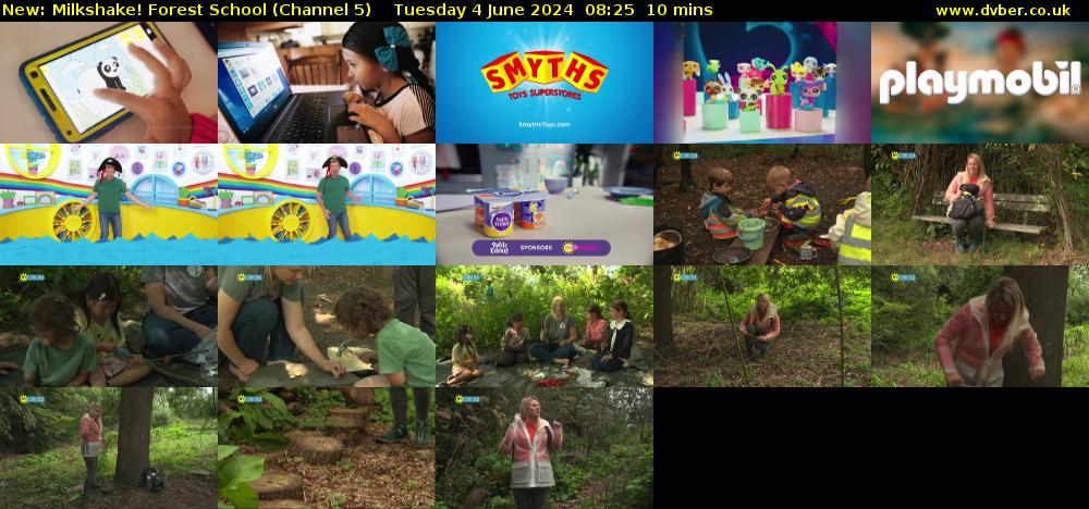 Milkshake! Forest School (Channel 5) Tuesday 4 June 2024 08:25 - 08:35