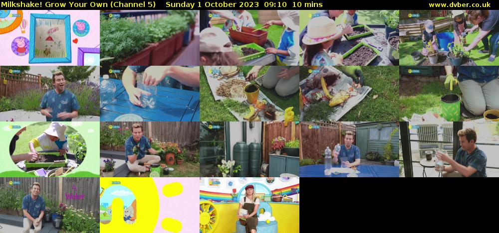 Milkshake! Grow Your Own (Channel 5) Sunday 1 October 2023 09:10 - 09:20