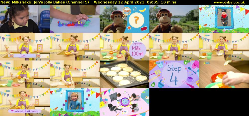 Milkshake! Jen's Jolly Bakes (Channel 5) Wednesday 12 April 2023 09:05 - 09:15