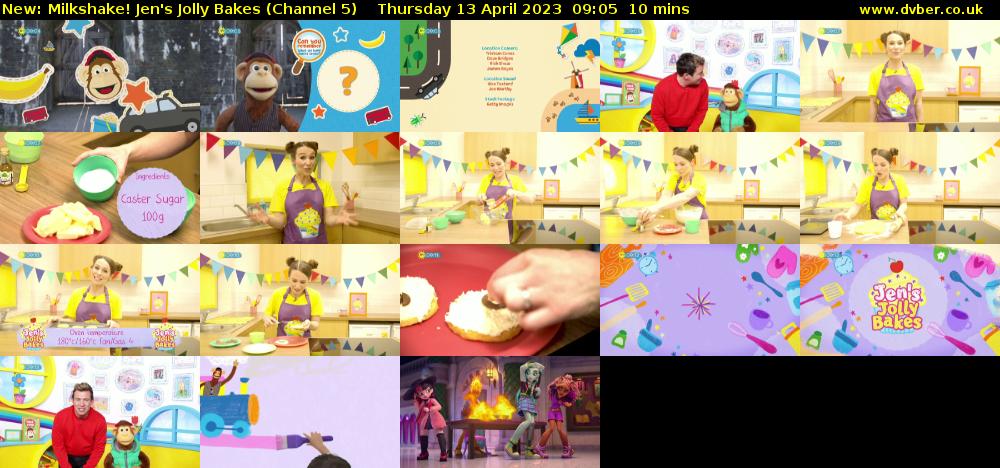 Milkshake! Jen's Jolly Bakes (Channel 5) Thursday 13 April 2023 09:05 - 09:15