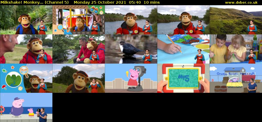 Milkshake! Monkey... (Channel 5) Monday 25 October 2021 05:40 - 05:50