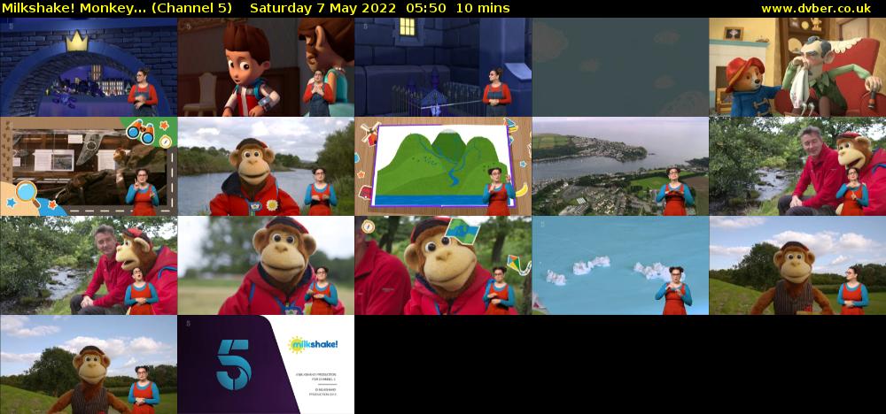 Milkshake! Monkey... (Channel 5) Saturday 7 May 2022 05:50 - 06:00