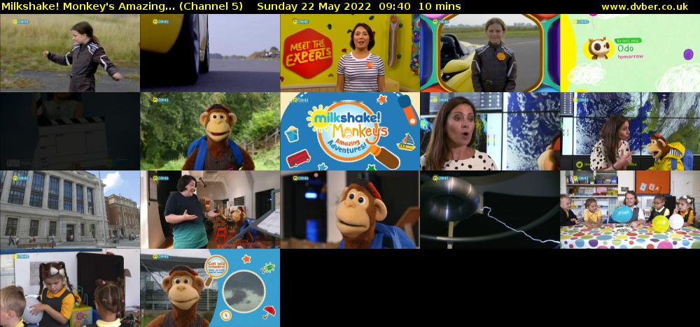Milkshake! Monkey's Amazing... (Channel 5) Sunday 22 May 2022 09:40 - 09:50