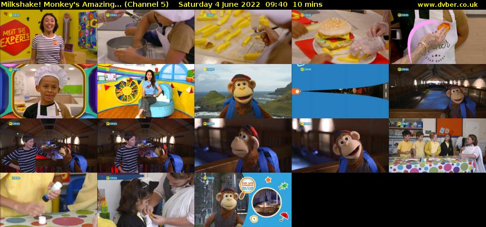 Milkshake! Monkey's Amazing... (Channel 5) Saturday 4 June 2022 09:40 - 09:50