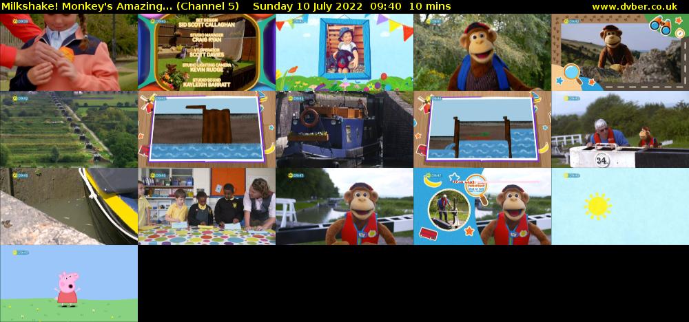 Milkshake! Monkey's Amazing... (Channel 5) Sunday 10 July 2022 09:40 - 09:50