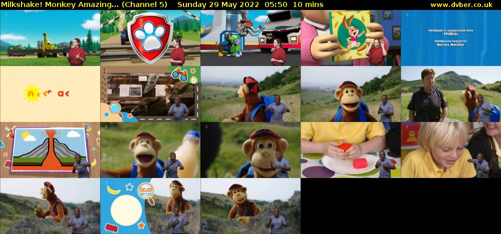 Milkshake! Monkey Amazing... (Channel 5) Sunday 29 May 2022 05:50 - 06:00