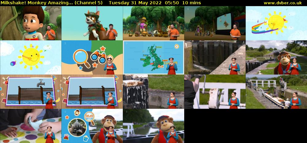 Milkshake! Monkey Amazing... (Channel 5) Tuesday 31 May 2022 05:50 - 06:00