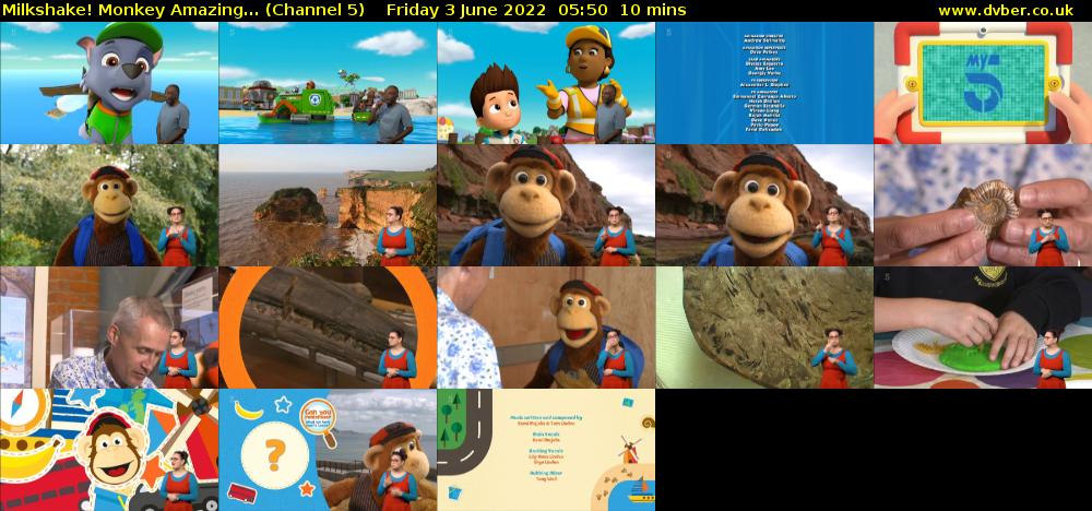 Milkshake! Monkey Amazing... (Channel 5) Friday 3 June 2022 05:50 - 06:00