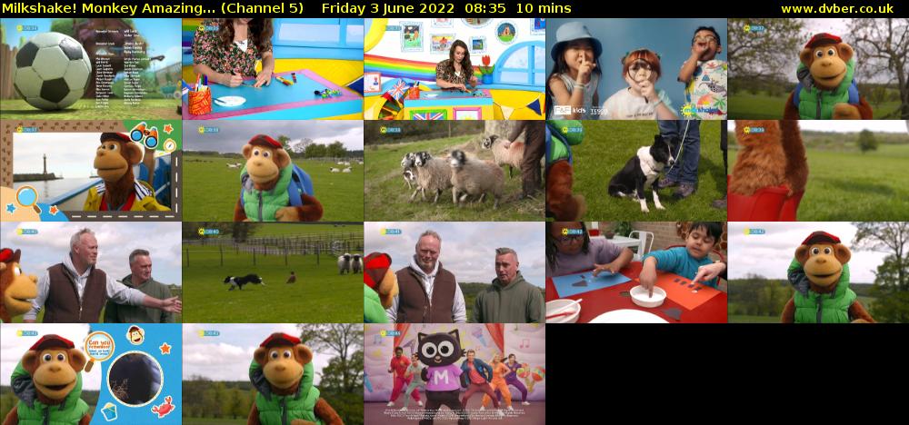 Milkshake! Monkey Amazing... (Channel 5) Friday 3 June 2022 08:35 - 08:45
