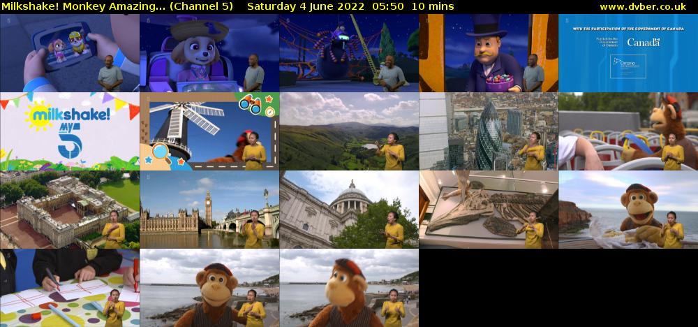 Milkshake! Monkey Amazing... (Channel 5) Saturday 4 June 2022 05:50 - 06:00