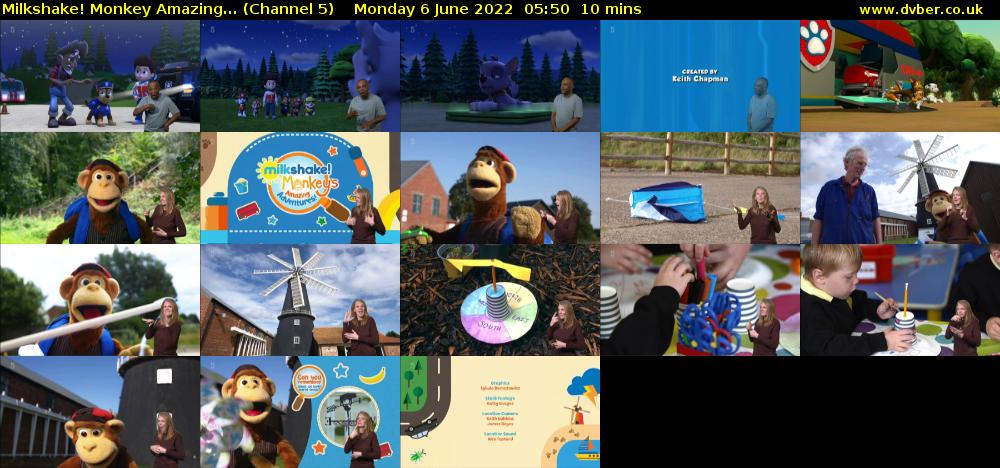 Milkshake! Monkey Amazing... (Channel 5) Monday 6 June 2022 05:50 - 06:00