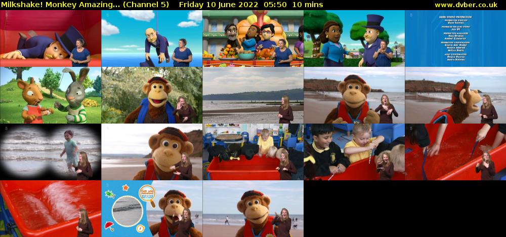 Milkshake! Monkey Amazing... (Channel 5) Friday 10 June 2022 05:50 - 06:00