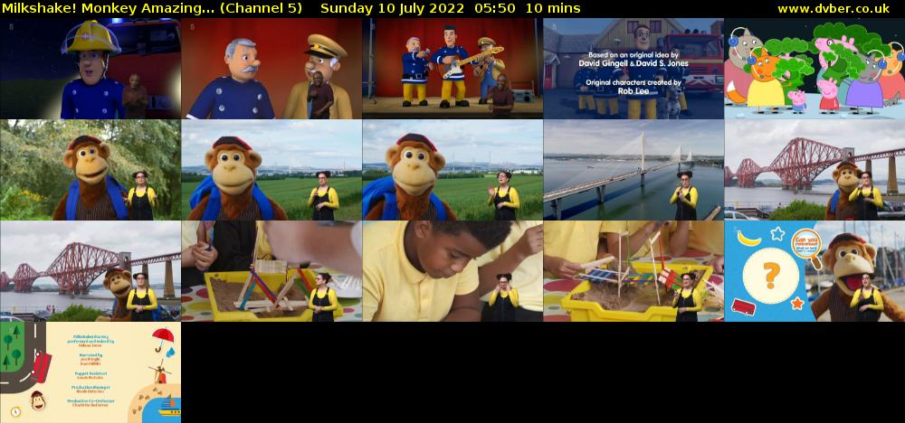 Milkshake! Monkey Amazing... (Channel 5) Sunday 10 July 2022 05:50 - 06:00