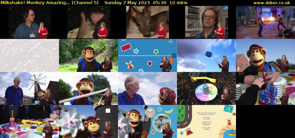 Milkshake! Monkey Amazing... (Channel 5) Sunday 7 May 2023 05:30 - 05:40