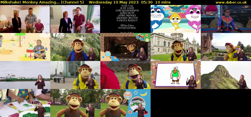 Milkshake! Monkey Amazing... (Channel 5) Wednesday 10 May 2023 05:30 - 05:40
