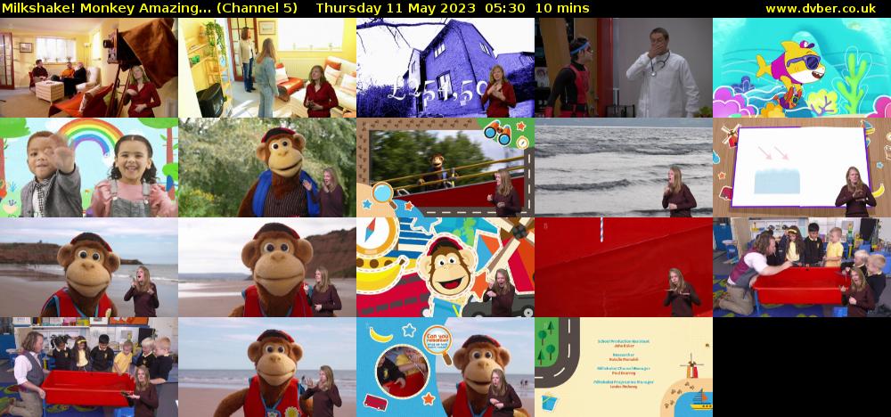 Milkshake! Monkey Amazing... (Channel 5) Thursday 11 May 2023 05:30 - 05:40