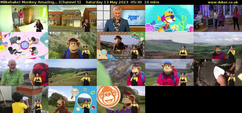 Milkshake! Monkey Amazing... (Channel 5) Saturday 13 May 2023 05:30 - 05:40