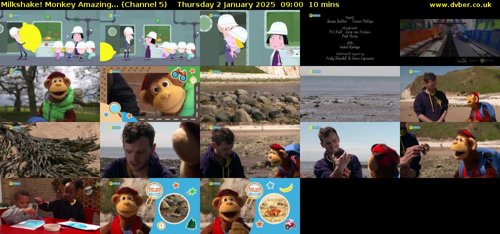 Milkshake! Monkey Amazing... (Channel 5) Thursday 2 January 2025 09:00 - 09:10