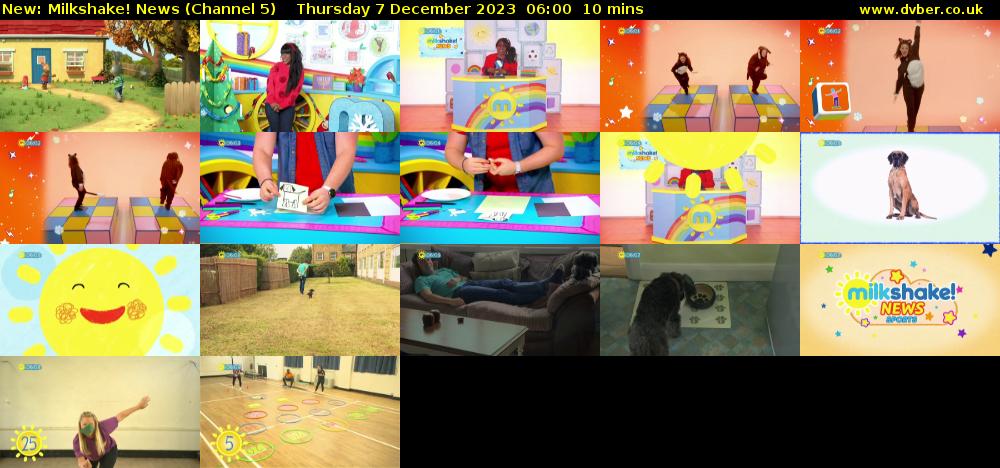Milkshake! News (Channel 5) Thursday 7 December 2023 06:00 - 06:10
