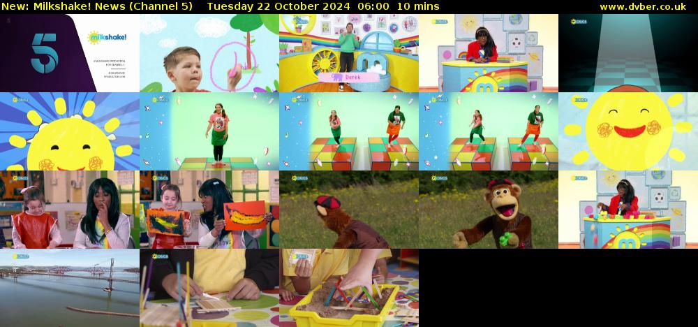 Milkshake! News (Channel 5) Tuesday 22 October 2024 06:00 - 06:10