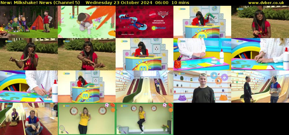 Milkshake! News (Channel 5) Wednesday 23 October 2024 06:00 - 06:10