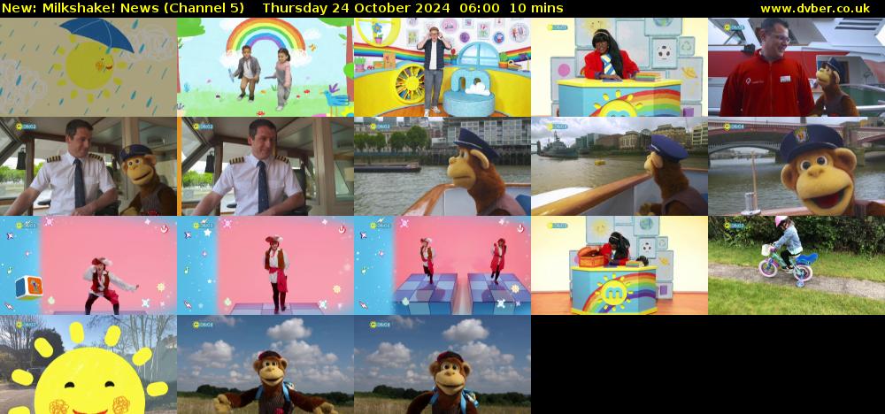 Milkshake! News (Channel 5) Thursday 24 October 2024 06:00 - 06:10