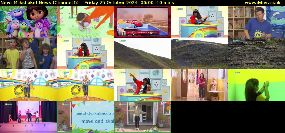 Milkshake! News (Channel 5) Friday 25 October 2024 06:00 - 06:10