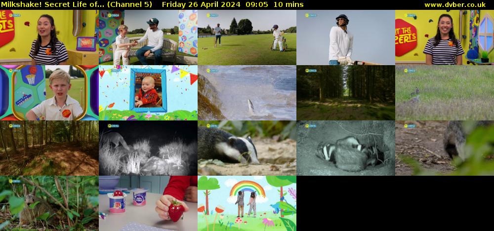 Milkshake! Secret Life of... (Channel 5) Friday 26 April 2024 09:05 - 09:15