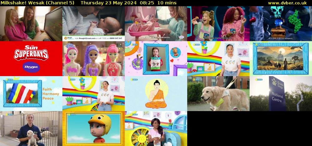 Milkshake! Wesak (Channel 5) Thursday 23 May 2024 08:25 - 08:35