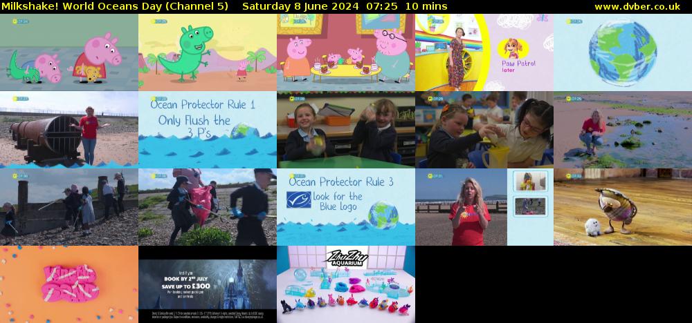 Milkshake! World Oceans Day (Channel 5) Saturday 8 June 2024 07:25 - 07:35