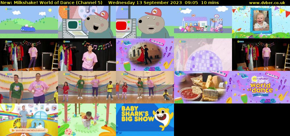 Milkshake! World of Dance (Channel 5) Wednesday 13 September 2023 09:05 - 09:15