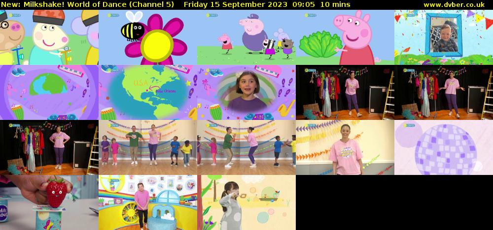 Milkshake! World of Dance (Channel 5) Friday 15 September 2023 09:05 - 09:15