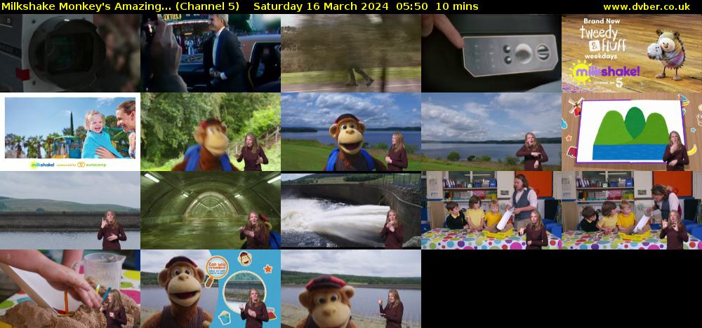 Milkshake Monkey's Amazing... (Channel 5) Saturday 16 March 2024 05:50 - 06:00