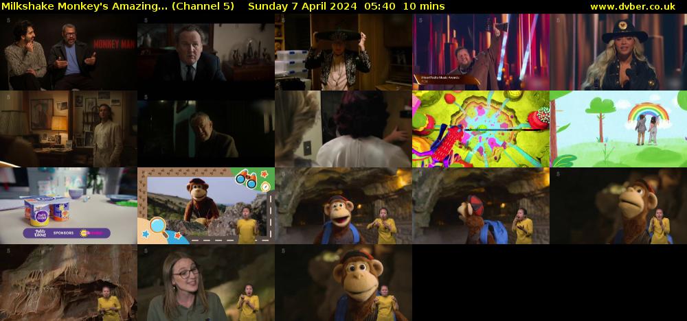 Milkshake Monkey's Amazing... (Channel 5) Sunday 7 April 2024 05:40 - 05:50