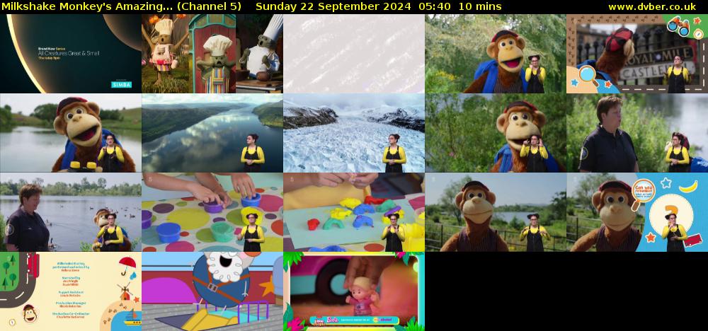 Milkshake Monkey's Amazing... (Channel 5) Sunday 22 September 2024 05:40 - 05:50