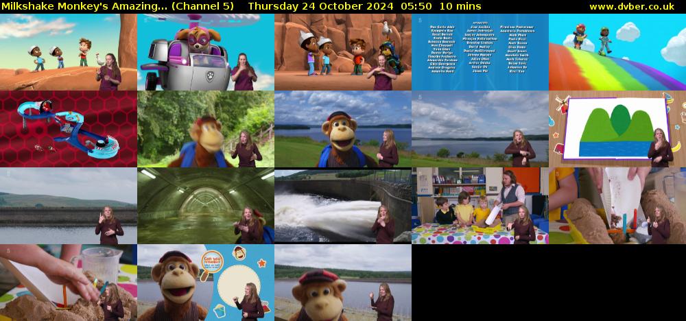 Milkshake Monkey's Amazing... (Channel 5) Thursday 24 October 2024 05:50 - 06:00