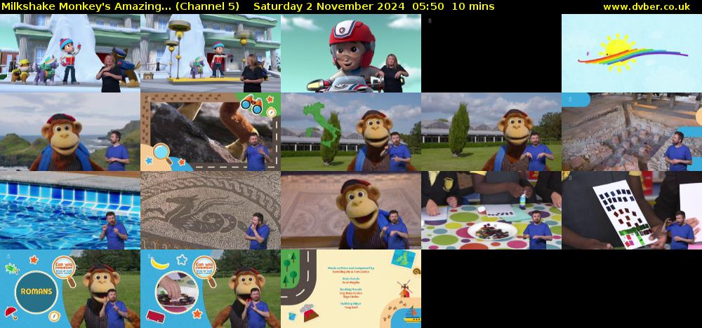 Milkshake Monkey's Amazing... (Channel 5) Saturday 2 November 2024 05:50 - 06:00
