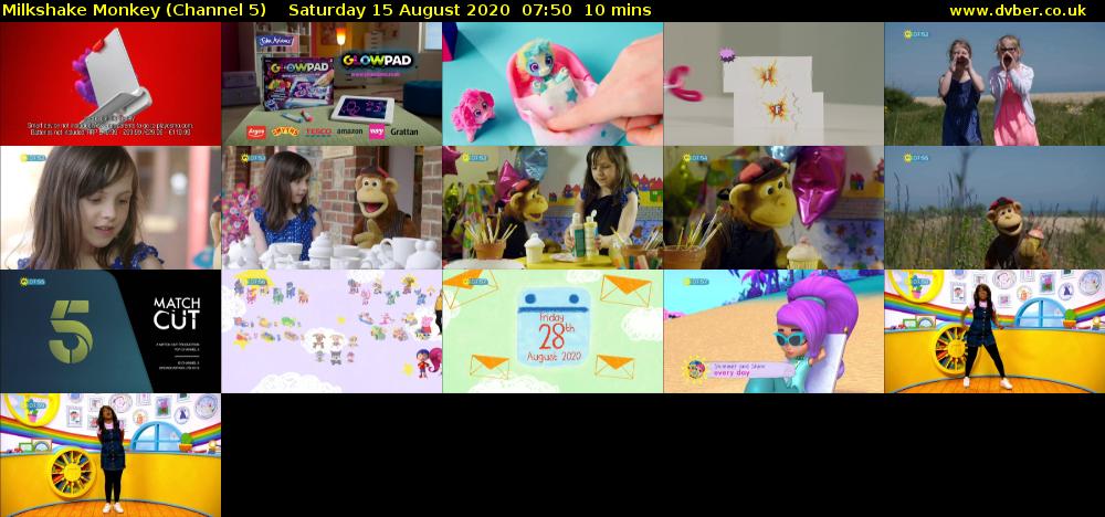 Milkshake Monkey (Channel 5) Saturday 15 August 2020 07:50 - 08:00