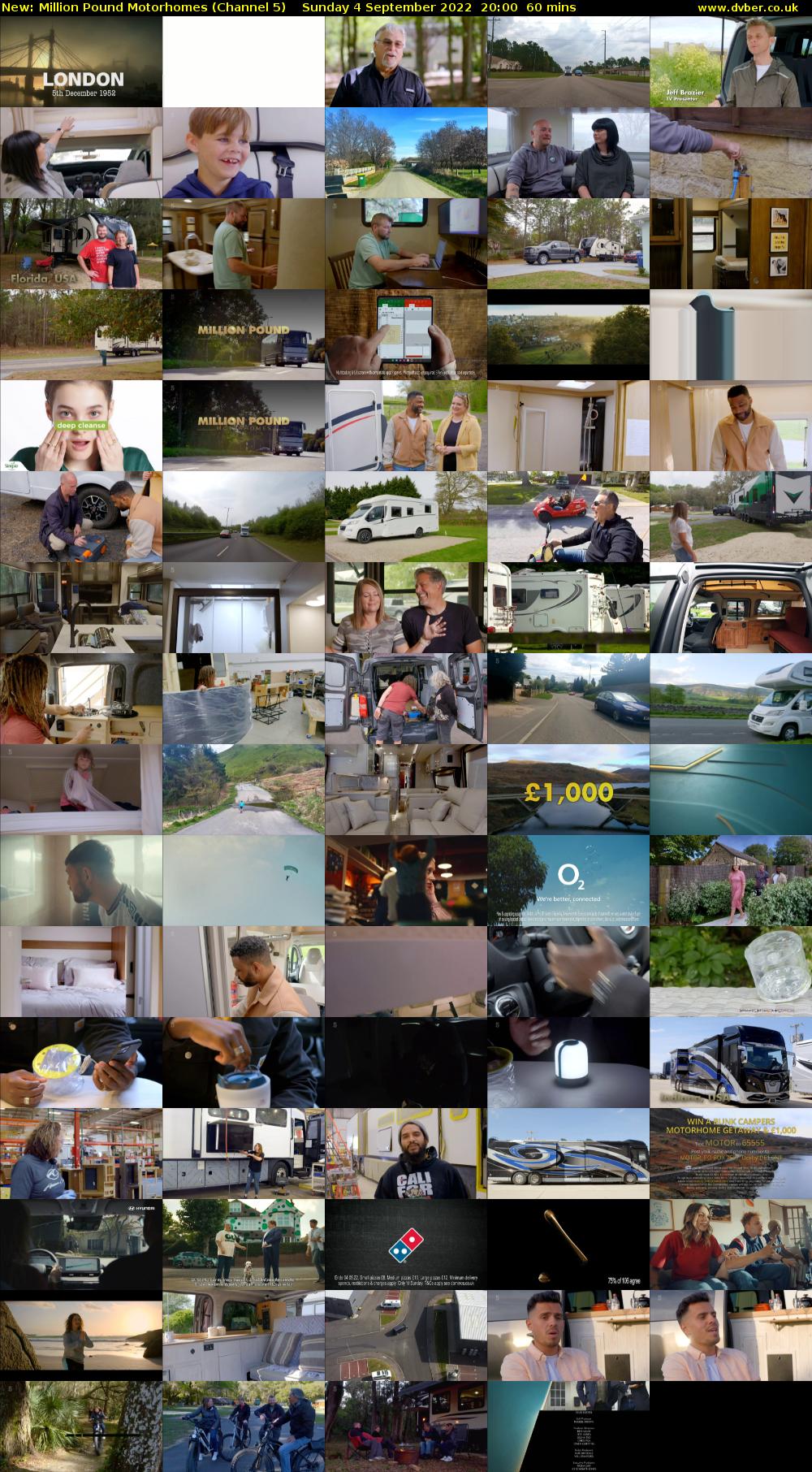 Million Pound Motorhomes (Channel 5) Sunday 4 September 2022 20:00 - 21:00