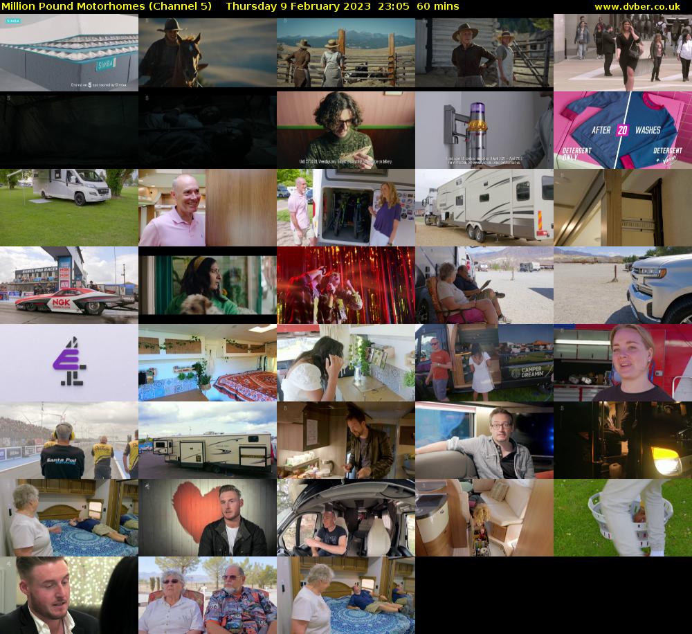 Million Pound Motorhomes (Channel 5) Thursday 9 February 2023 23:05 - 00:05