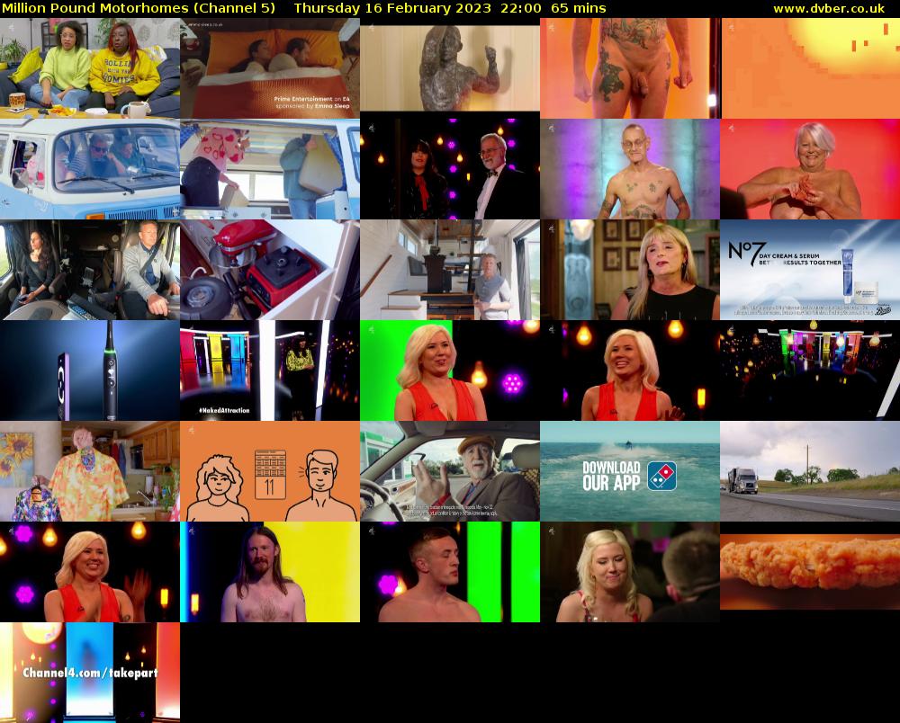 Million Pound Motorhomes (Channel 5) Thursday 16 February 2023 22:00 - 23:05