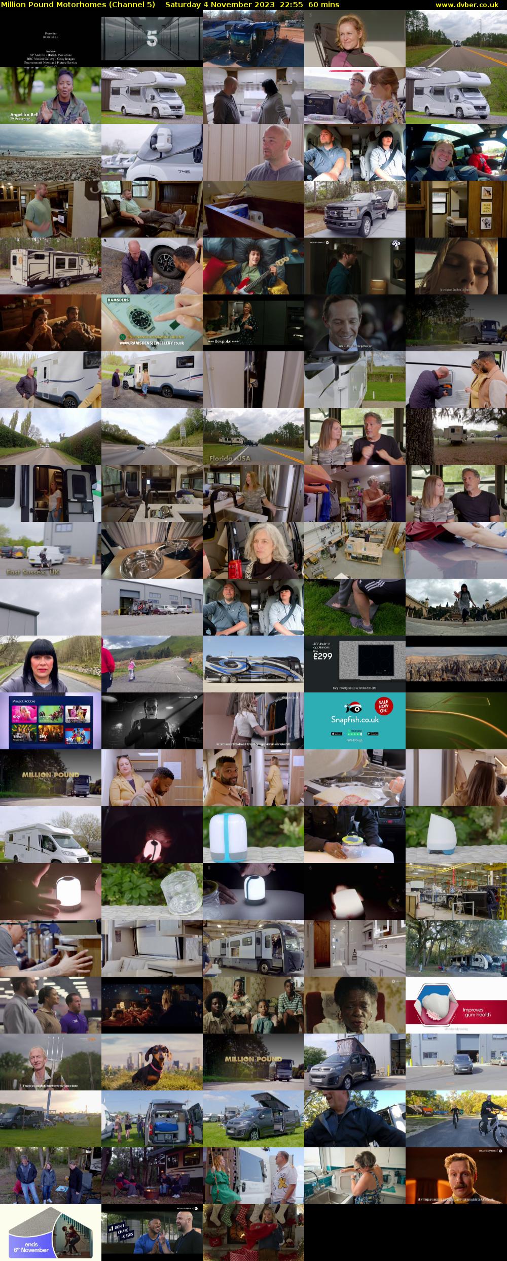 Million Pound Motorhomes (Channel 5) Saturday 4 November 2023 22:55 - 23:55