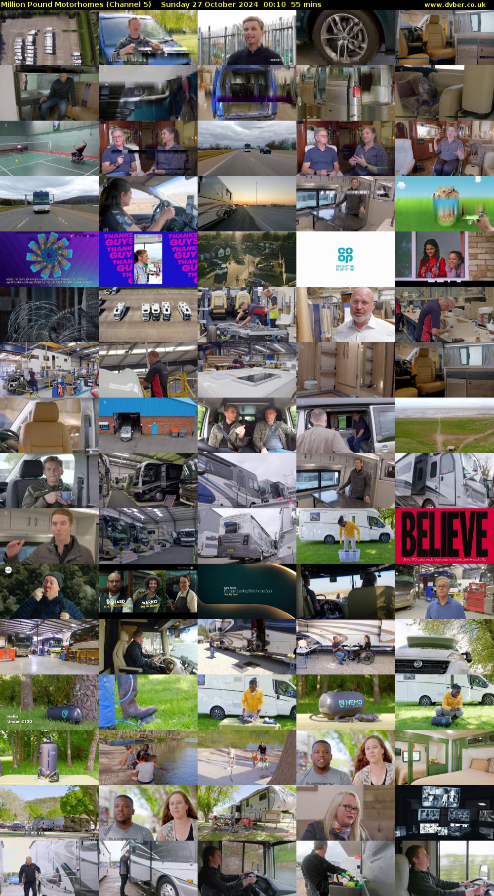 Million Pound Motorhomes (Channel 5) Sunday 27 October 2024 00:10 - 01:05