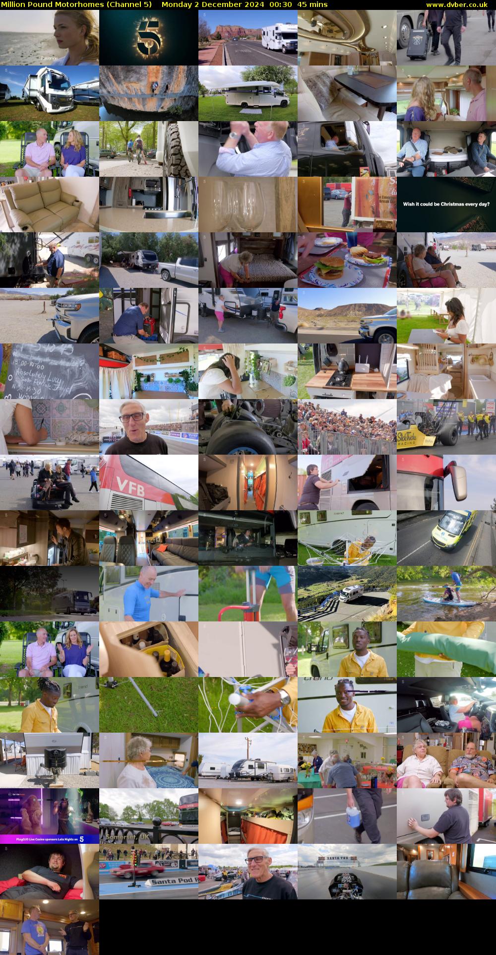 Million Pound Motorhomes (Channel 5) Monday 2 December 2024 00:30 - 01:15