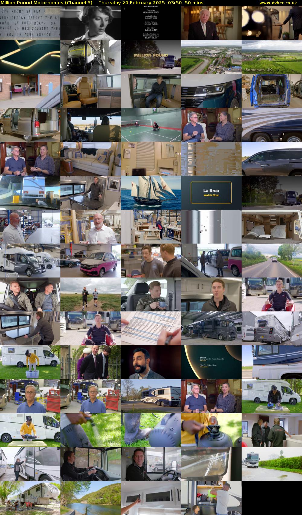 Million Pound Motorhomes (Channel 5) Thursday 20 February 2025 03:50 - 04:40