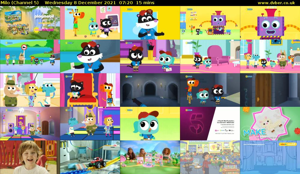 Milo (Channel 5) Wednesday 8 December 2021 07:20 - 07:35
