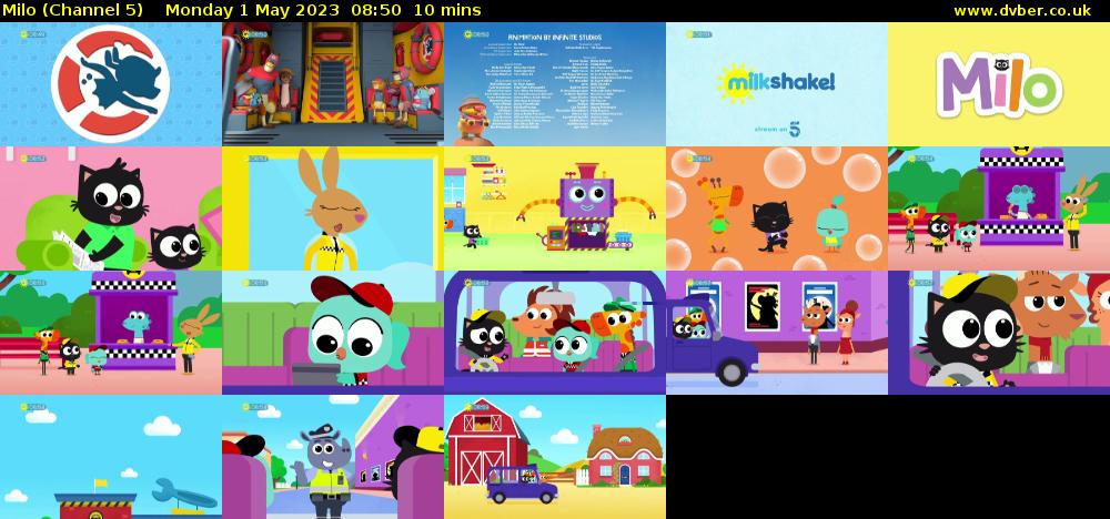 Milo (Channel 5) Monday 1 May 2023 08:50 - 09:00